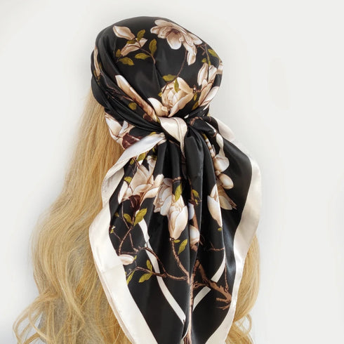 90*90cm Silk Scarf Headwraps For Women Fashion Accessory